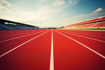 Running track. The surface is ready for runners. Olympic Games