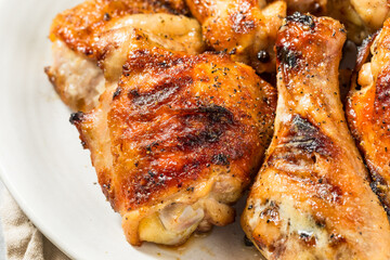 Homemade Barbecued Chicken Wings and Legs