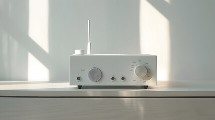 Radio receiver on white background. 
