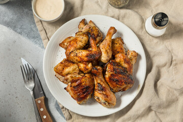 Homemade Barbecued Chicken Wings and Legs