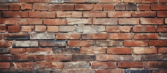 Obraz premium Vintage brick wall with a textured surface providing ample copy space image or text placement.
