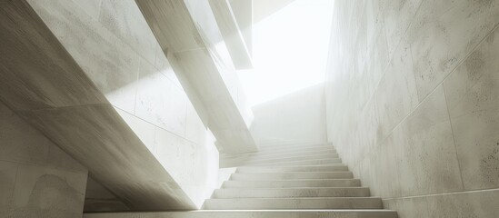 Ascending stairs provide a view looking up with copy space image.