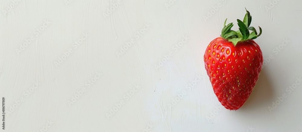 Poster red strawberry freshly picked with a white background for copy space image.