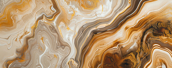 A warm marble texture background featuring earthy tones of brown, beige, and gold. The natural color palette and flowing patterns create a welcoming and organic feel.