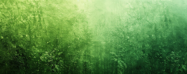 Fototapeta premium A grainy gradient banner background transitioning from bright green to deep forest green, with a