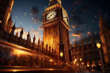 Fototapeta premium Big Ben Clock Tower in London England, generative IA
