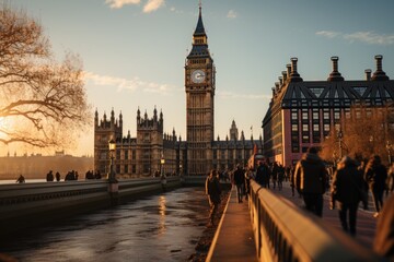 Fototapeta premium Big Ben and Casas do Parliament, generative IA