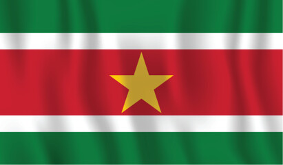 Obraz premium Realistic Suriname national flag Perfect color, scale, and proportion.