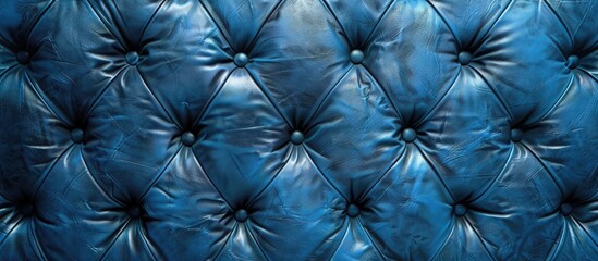 A timeless textured pattern of blue leather serves as the backdrop in this image with ample empty space for additional content.