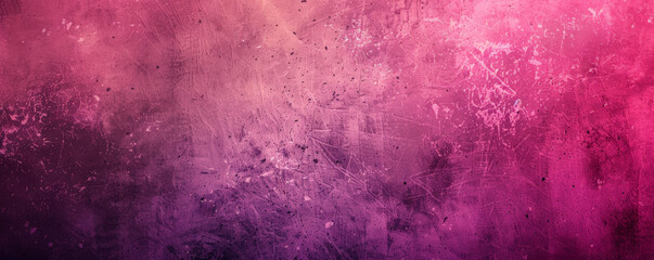 Obraz premium A grainy gradient banner background transitioning from bright magenta to deep fuchsia, with a grainy