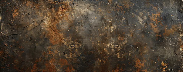 A grunge texture background with dark, murky water stains, rust, and grime, evoking an industrial,