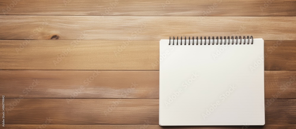 Poster a notepad and pencil resting on the floor with ample copy space image.