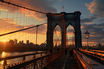 Fototapeta premium Brooklyn Bridge New York, generative IA