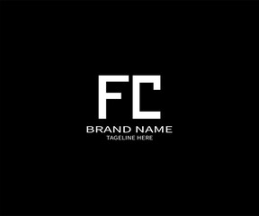 FC letter logo creative design. FC unique design. FC letter logo design on black background.
