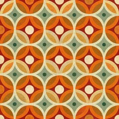 Groovy circles retro geometric seamless pattern