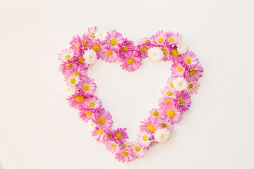 heart floral composition, isolated, copy space