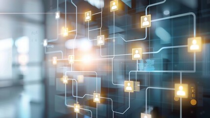 Business Process Automation Flowchart: Organizational Chart with Team Hierarchy - Generative AI Visual