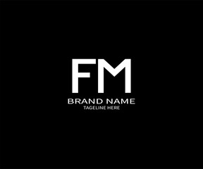 FM letter logo creative design. FM unique design. FM letter logo design on black background.