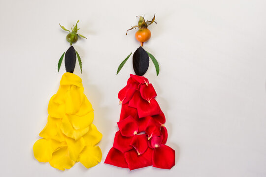 creative ideas from autumn craft, dancing ladies figures, colorful ideas