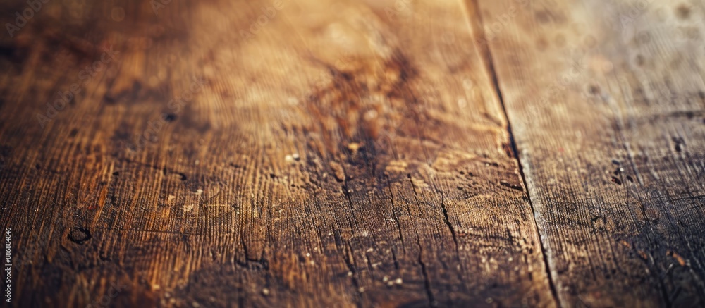 Leinwandbilder macro shot of vintage-style wooden table with grain texture providing an empty surface for abstract 