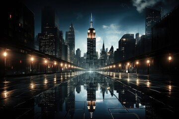 Obraz premium Empire State Building Closeup Manhattan New York City, generative IA