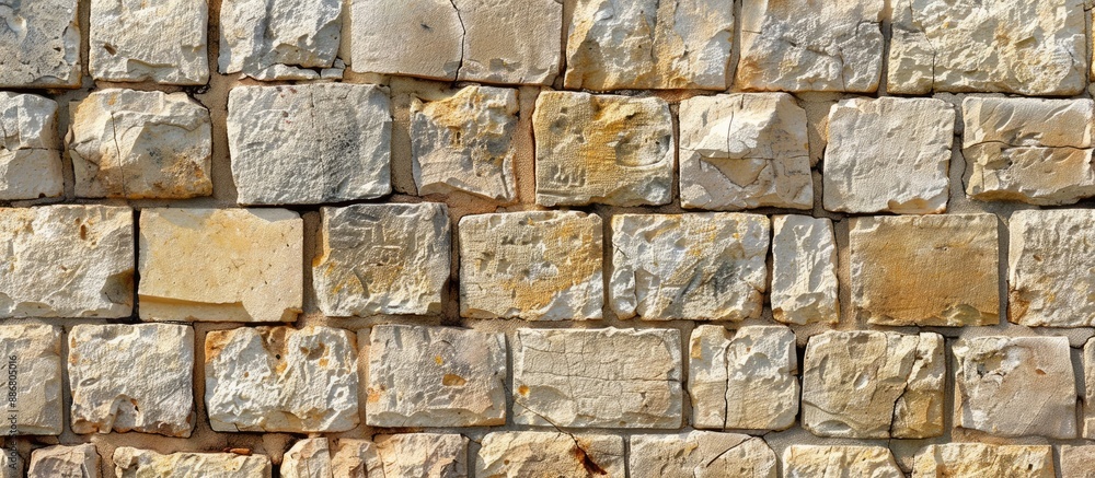 Poster sandstone brick wall pattern providing a textured background for a copy space image.