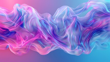 Obraz premium Cyan waves merging with a background of magenta and fuchsia