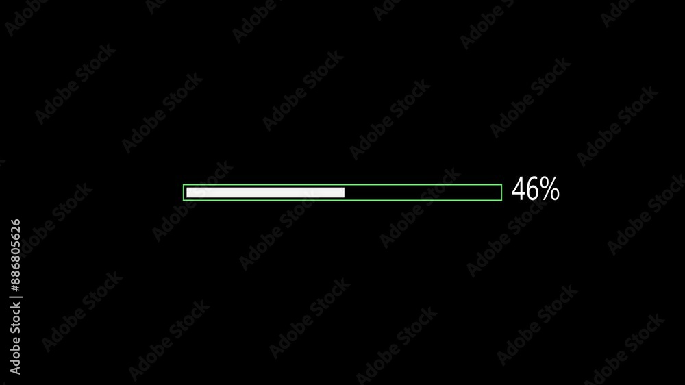 Poster loading bar processing and white color in black background,