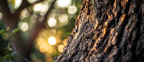 Obraz premium Close-up trunk in the background enhances the copy space image.