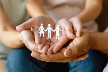 A high-resolution image capturing the heartwarming moment of a family visiting a loved one in a nursing home.