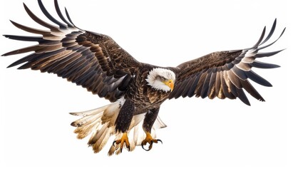 Obraz premium Sharp Focus on Soaring Eagle: High-Resolution PNG for Stunning Visuals