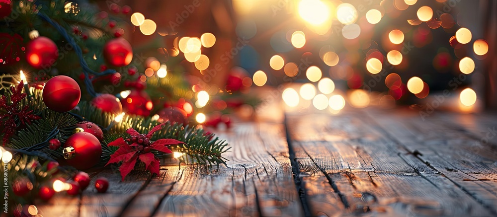 Poster Festive Christmas setting with space for text in the image.