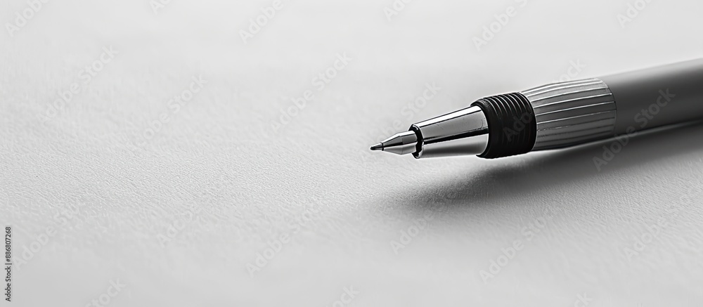 Poster copy space image of a pen on a blank sheet of paper.
