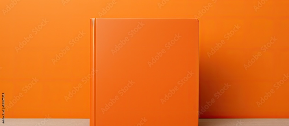 Aufkleber Hands presenting a blank orange book, embodying an educational or knowledge-oriented theme with ample copy space image available.