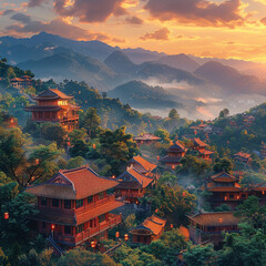 Obraz premium Tourist attractions in various countries