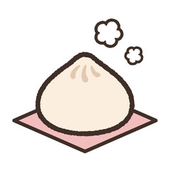 かわいい肉まんのイラスト