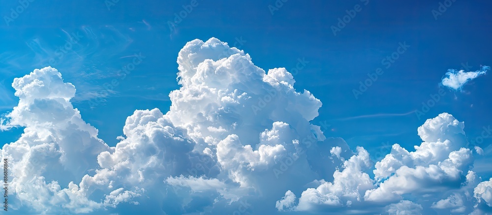 Poster Attractive clouds in the sky with copy space image.