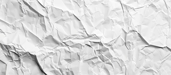Fototapeta premium Texture background of white crumpled paper with copy space image available.