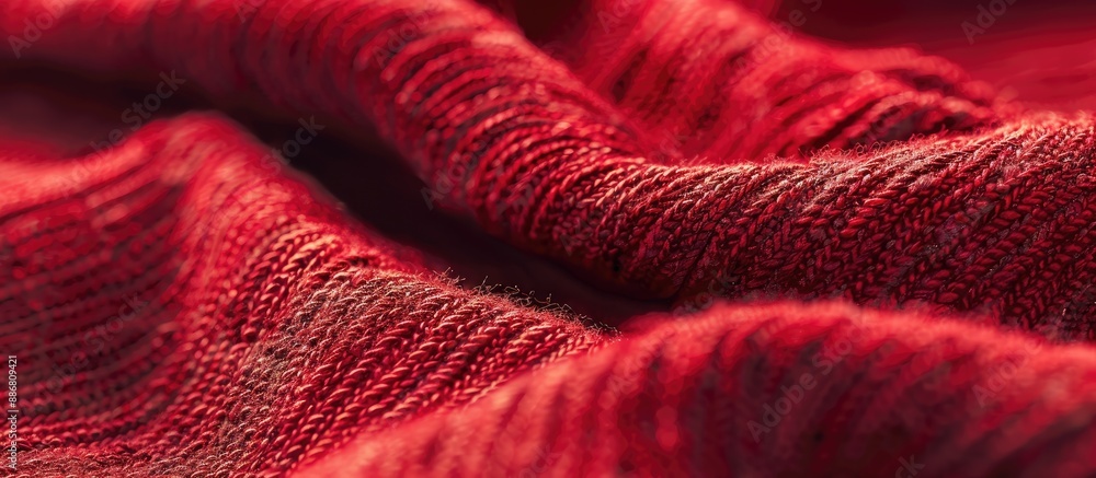 Leinwandbilder a close-up view showing the texture of a soft, small-fiber fabric in either red or dark red, with co