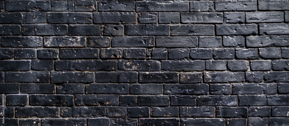Poster brick wall background in black with space for text or image.