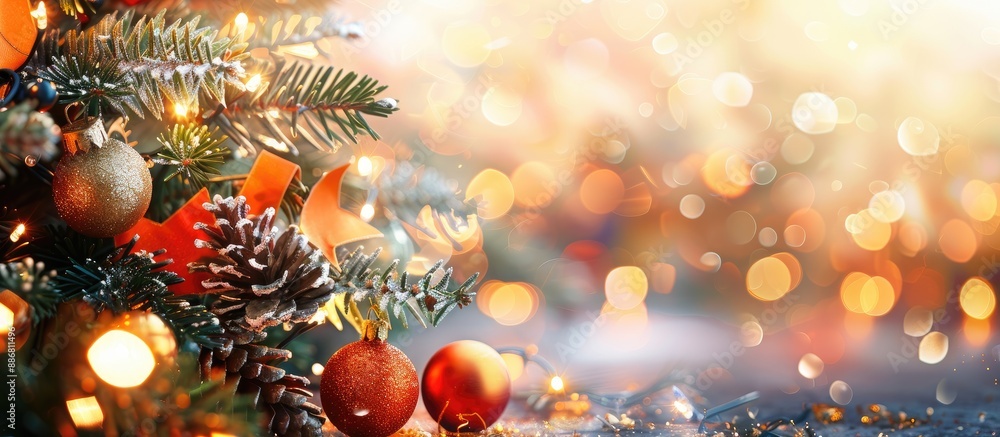 Poster festive background for christmas and new year with room for copy space image.