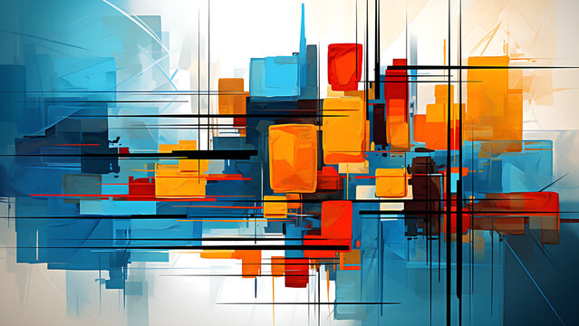 Abstract Rectangles - Constructivism Background, Art Deco, Abstract, Shapes Wallpaper, Contemporary