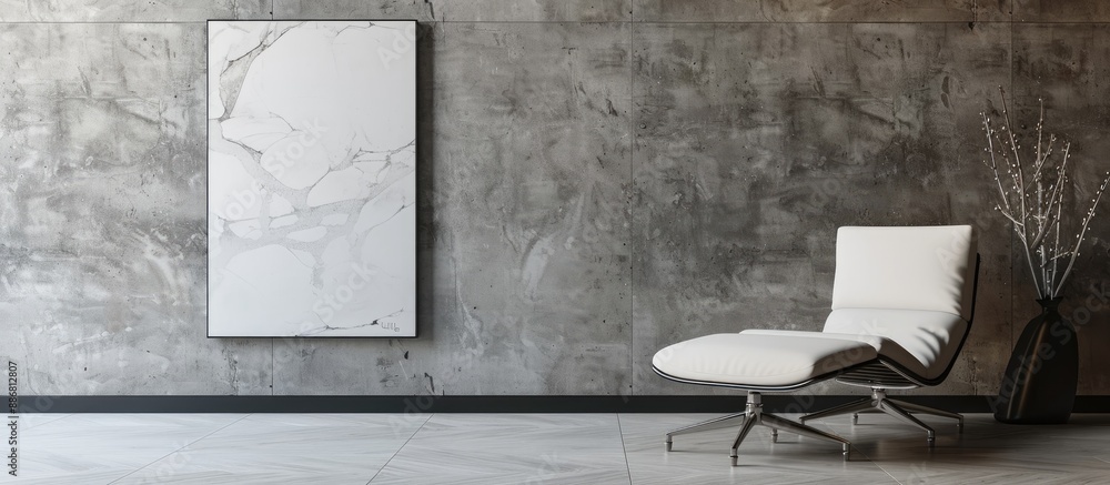 Fototapete Gray background offers a blank canvas with a mock-up for design, featuring copy space image.
