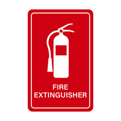 Fire Extinguisher Sign Symbol. Vector Illustration Isolated on White Background.