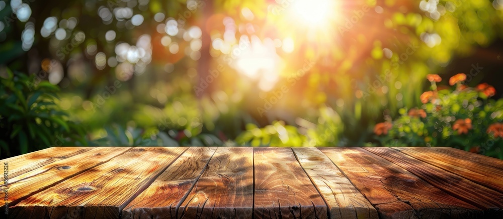 Poster Background of a wooden table with copy space image.