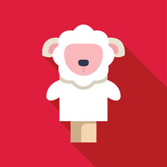 White sheep hand puppet toy for children entertainment