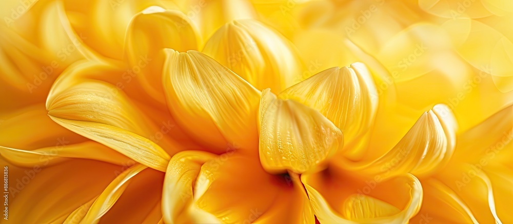 Aufkleber macro shot of yellow chrysanthemum petals with a background suitable for adding text or images, prov