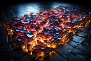 Obraz premium World Map with abstract colored triangular texture, generative IA