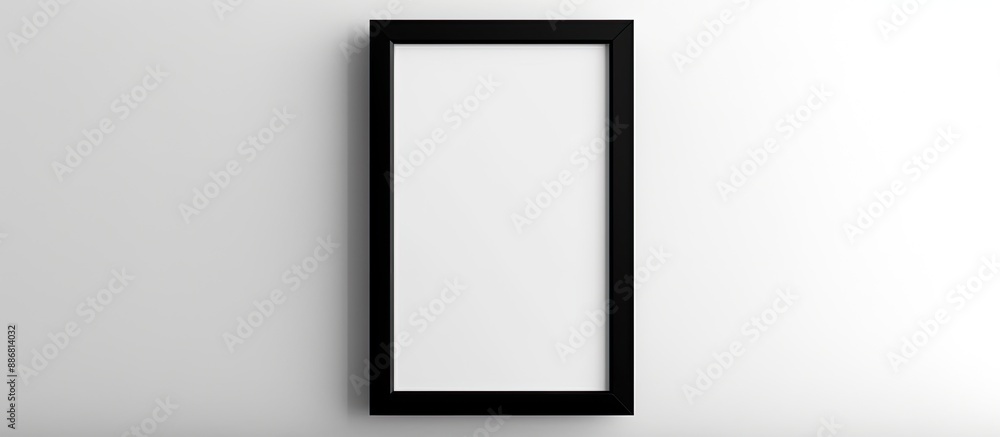 Poster rectangular black photo frame isolated that provides clear copy space image.