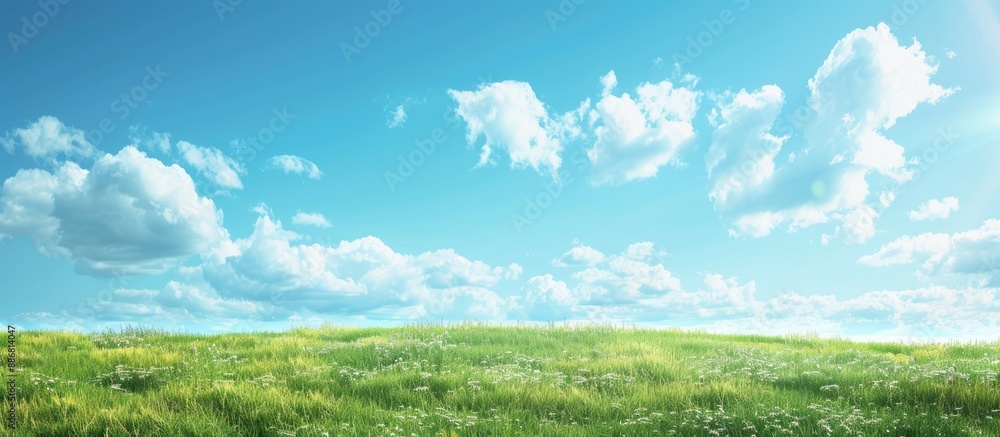 Poster clear sky providing a serene backdrop for a landscape with copy space image.